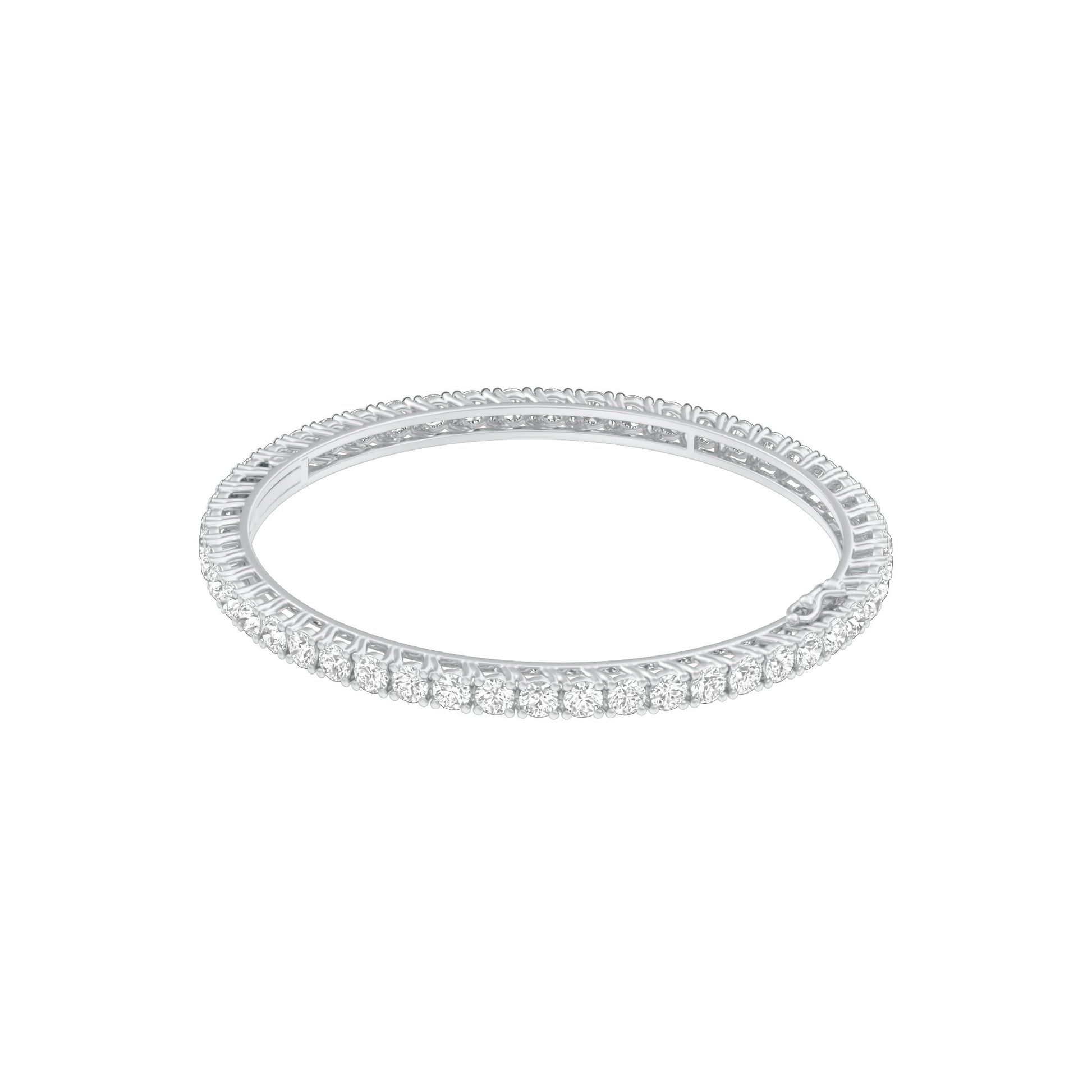 Lucent Flow Diamond Openable Bangle 18 KT / White Gold