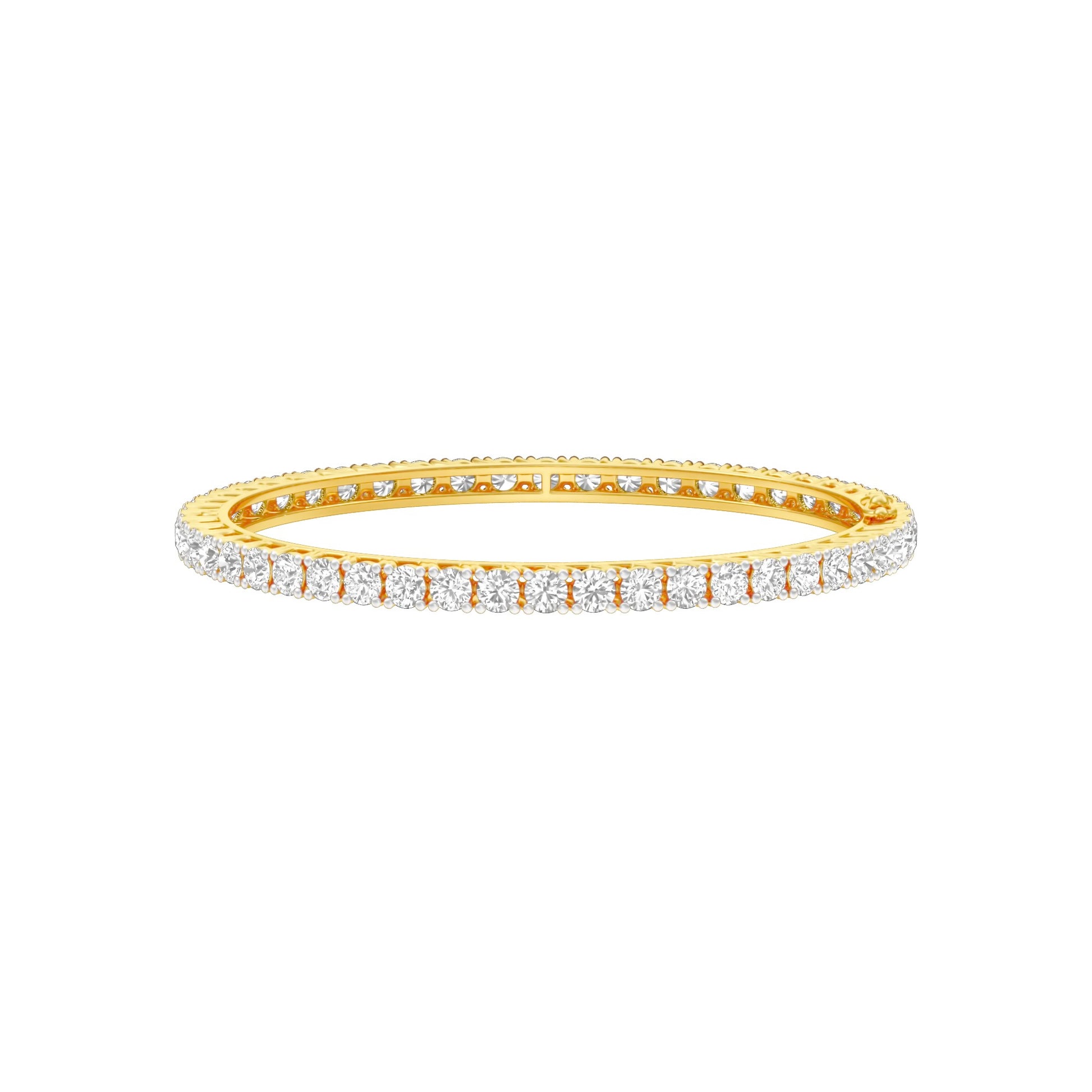 Lucent Flow Diamond Openable Bangle 18 KT / Yellow Gold