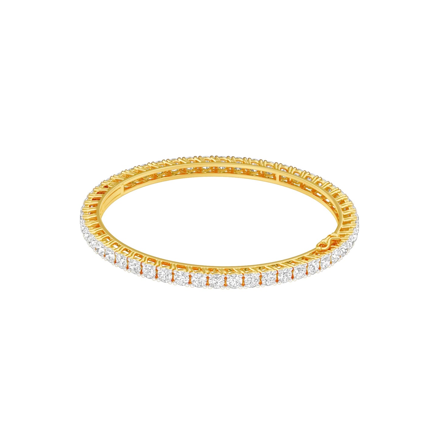Lucent Flow Diamond Openable Bangle 18 KT / Yellow Gold