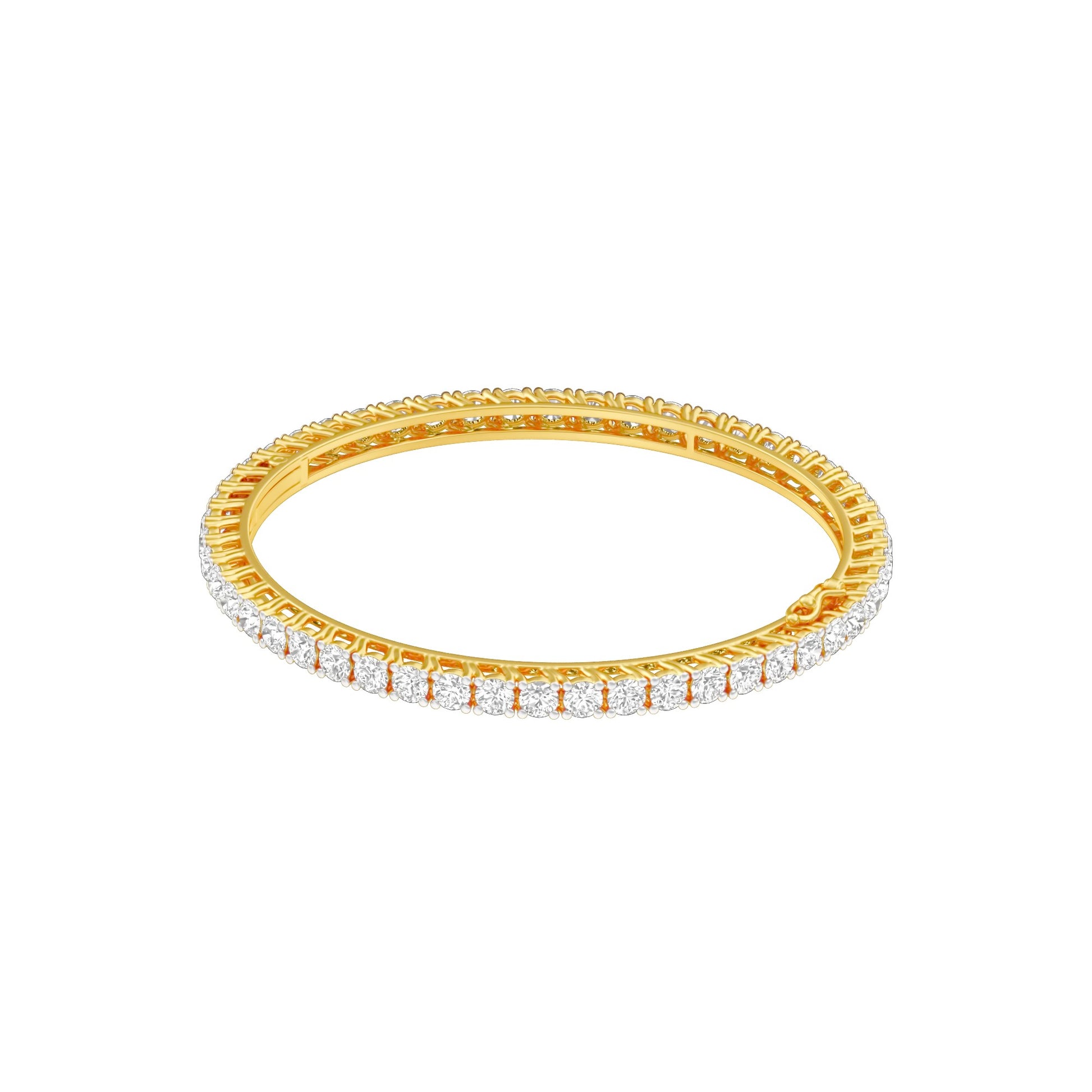 Lucent Flow Diamond Openable Bangle 18 KT / Yellow Gold