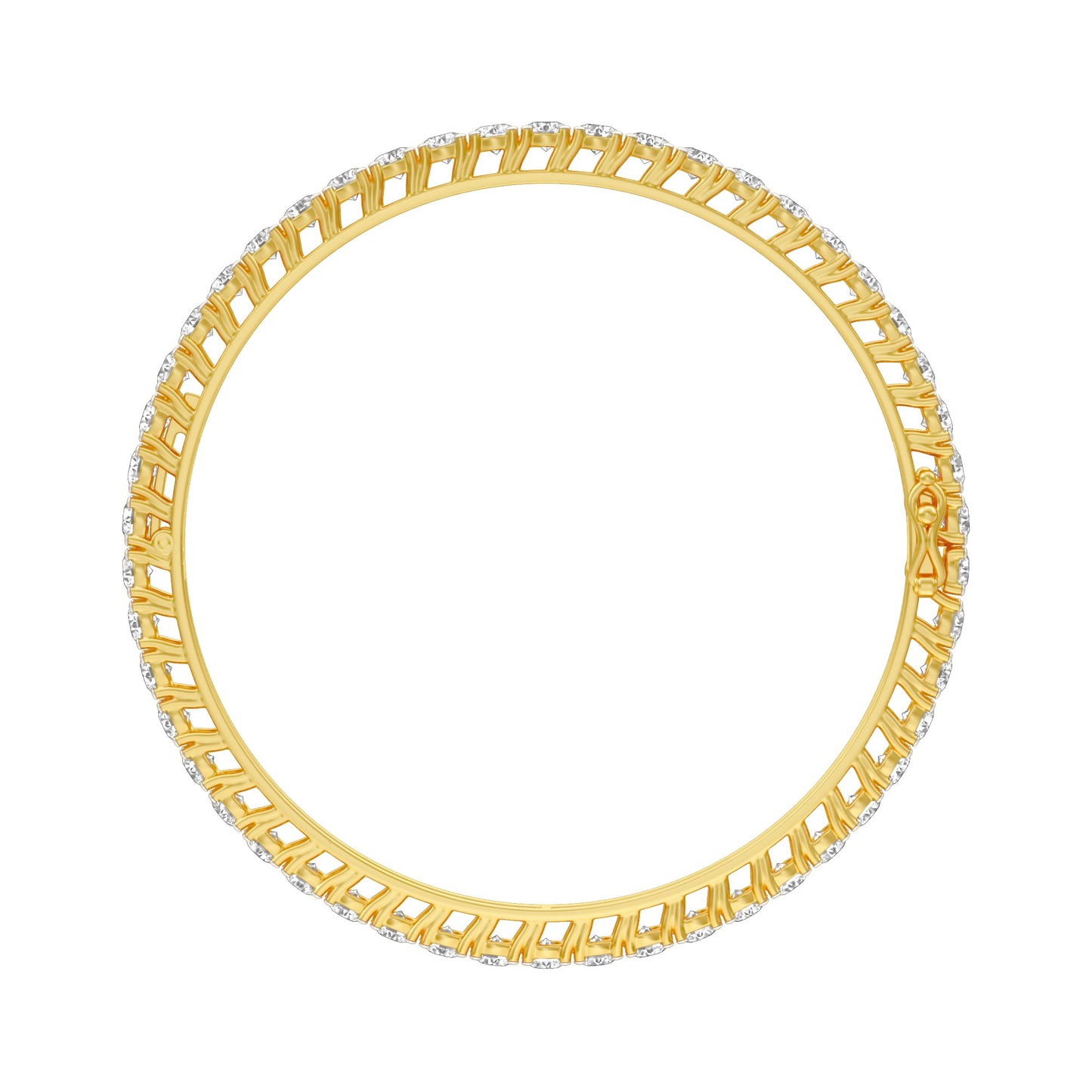 Lucent Flow Diamond Openable Bangle 18 KT / Yellow Gold