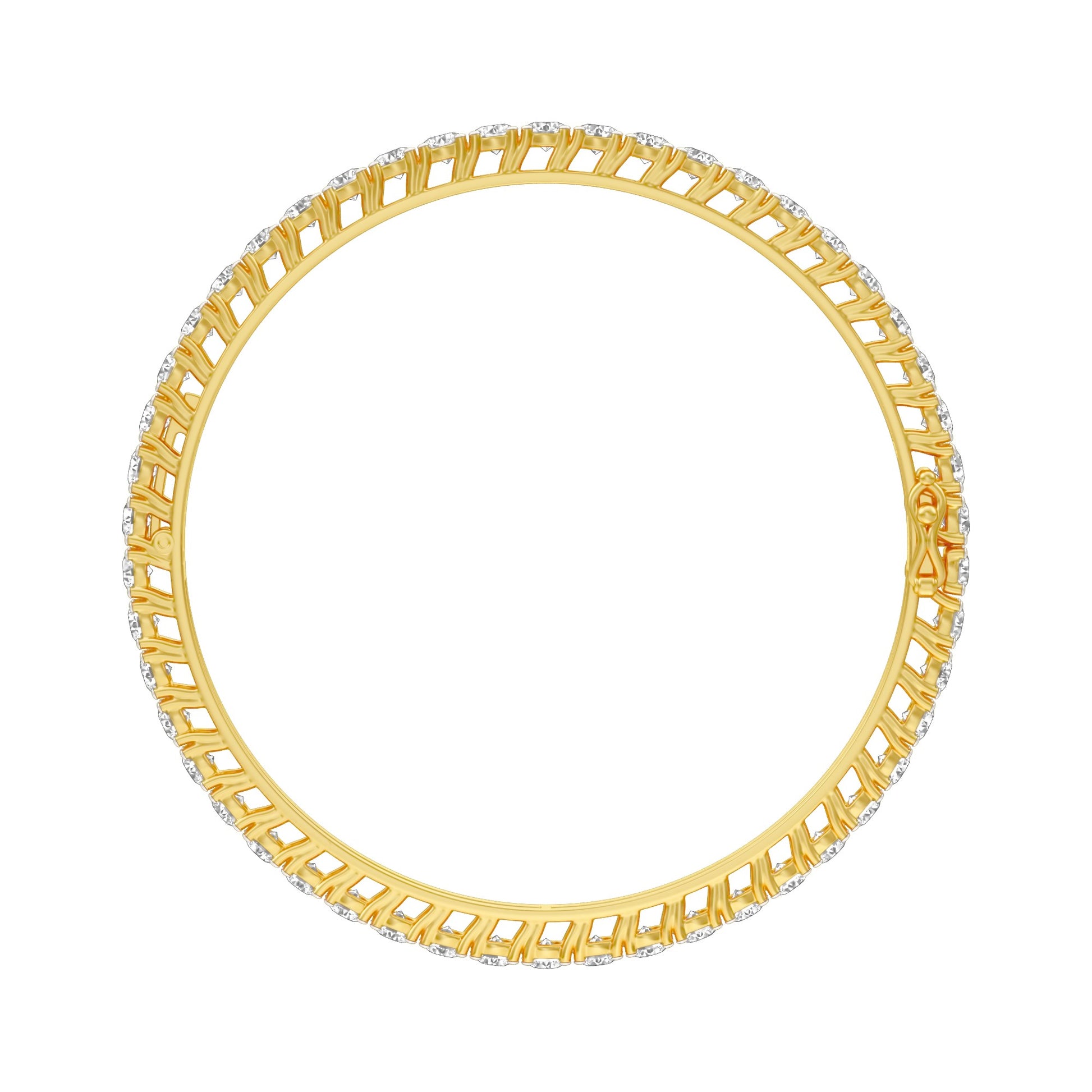 Lucent Flow Diamond Openable Bangle 18 KT / Yellow Gold