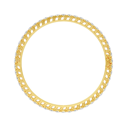 Lucent Flow Diamond Openable Bangle 18 KT / Yellow Gold