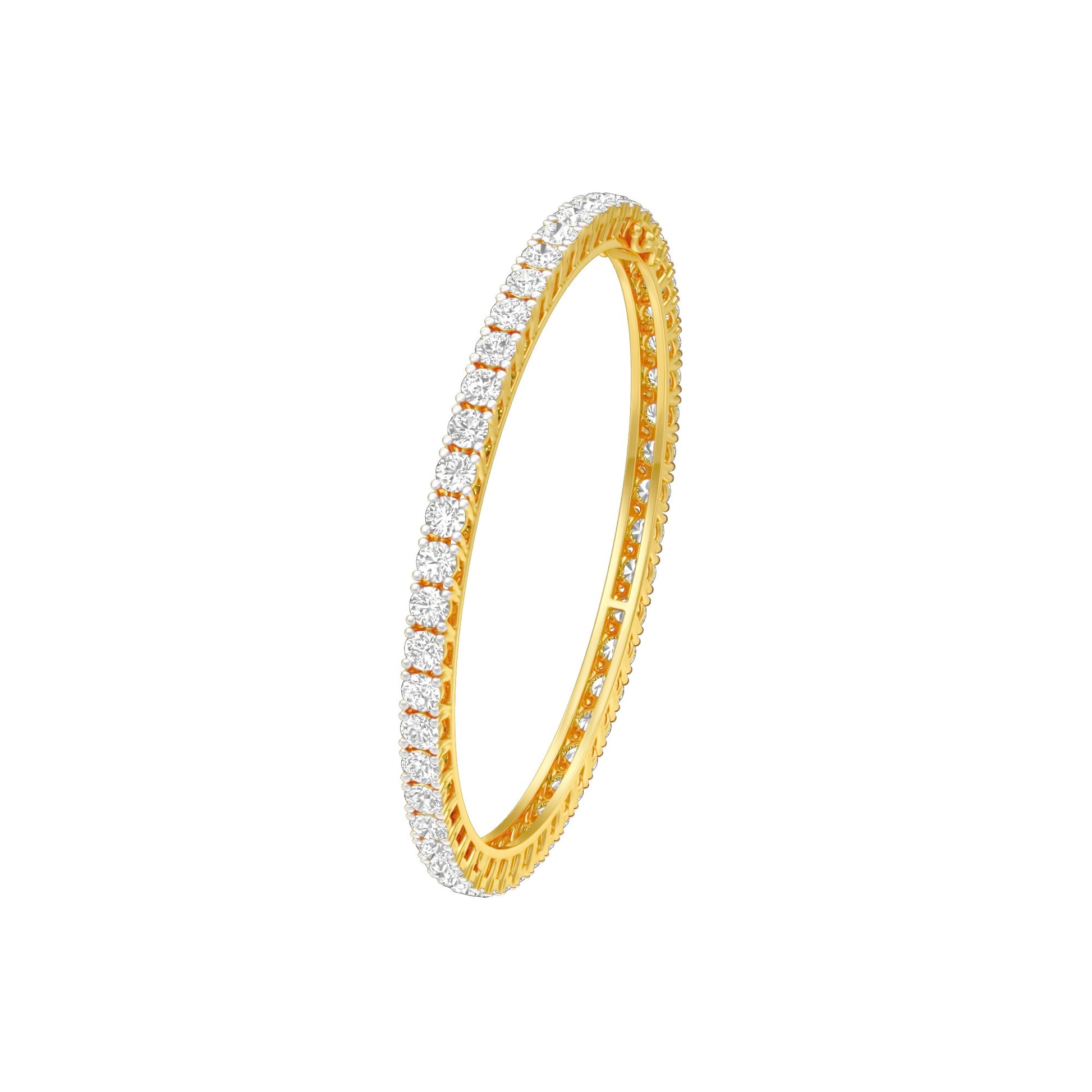 Lucent Flow Diamond Openable Bangle 18 KT / Yellow Gold