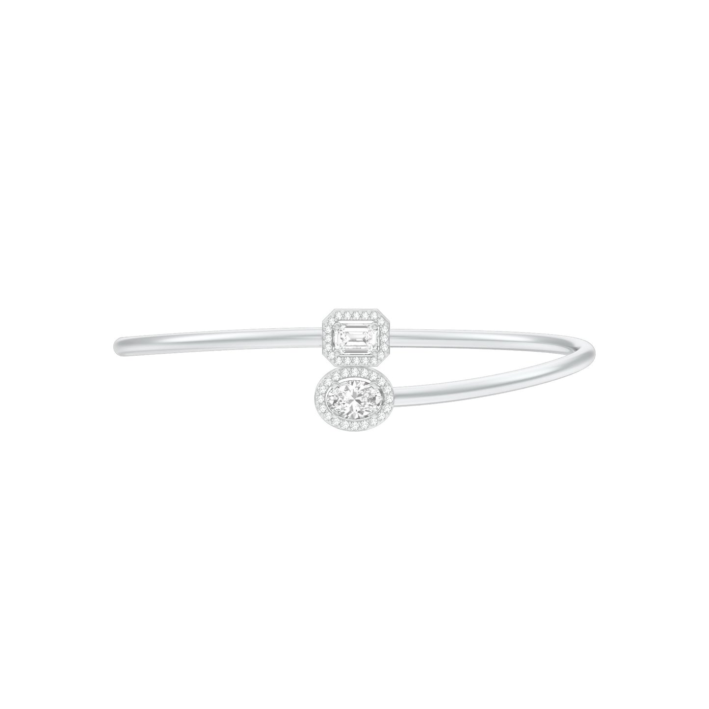 Elan Curve Diamond Flexi Bracelet 18 KT / White Gold