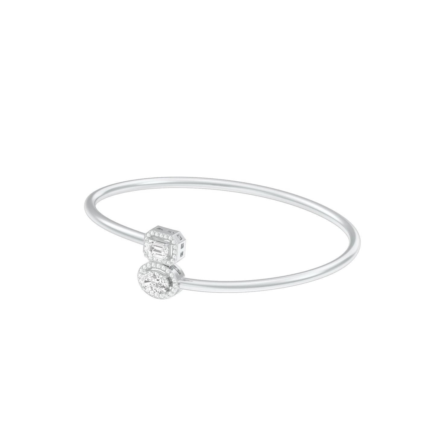 Elan Curve Diamond Flexi Bracelet 18 KT / White Gold
