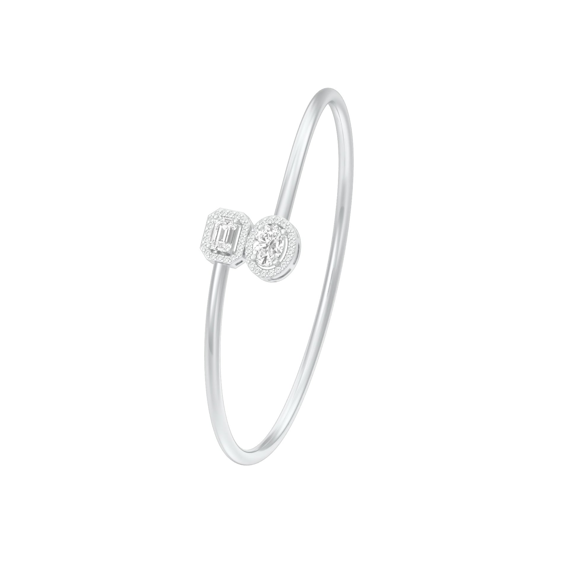 Elan Curve Diamond Flexi Bracelet 18 KT / White Gold