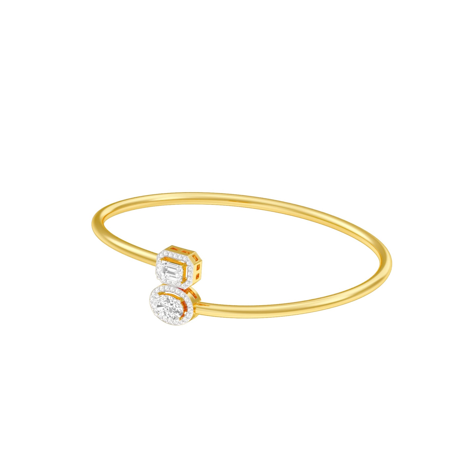 Elan Curve Diamond Flexi Bracelet 18 KT / Yellow Gold