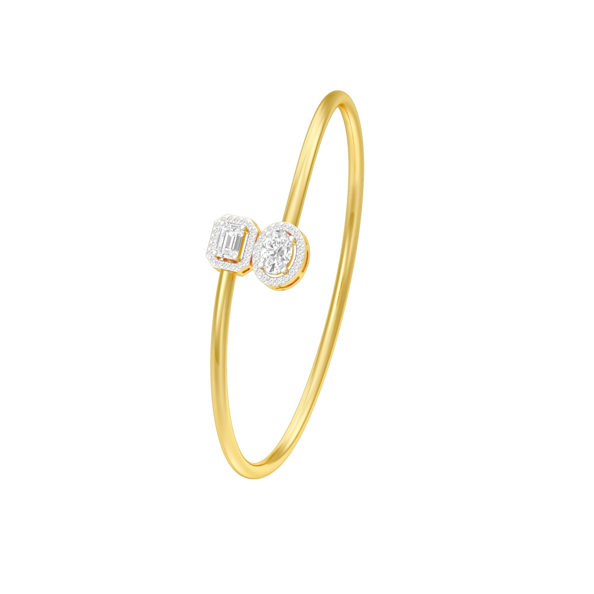Elan Curve Diamond Flexi Bracelet 18 KT / Yellow Gold