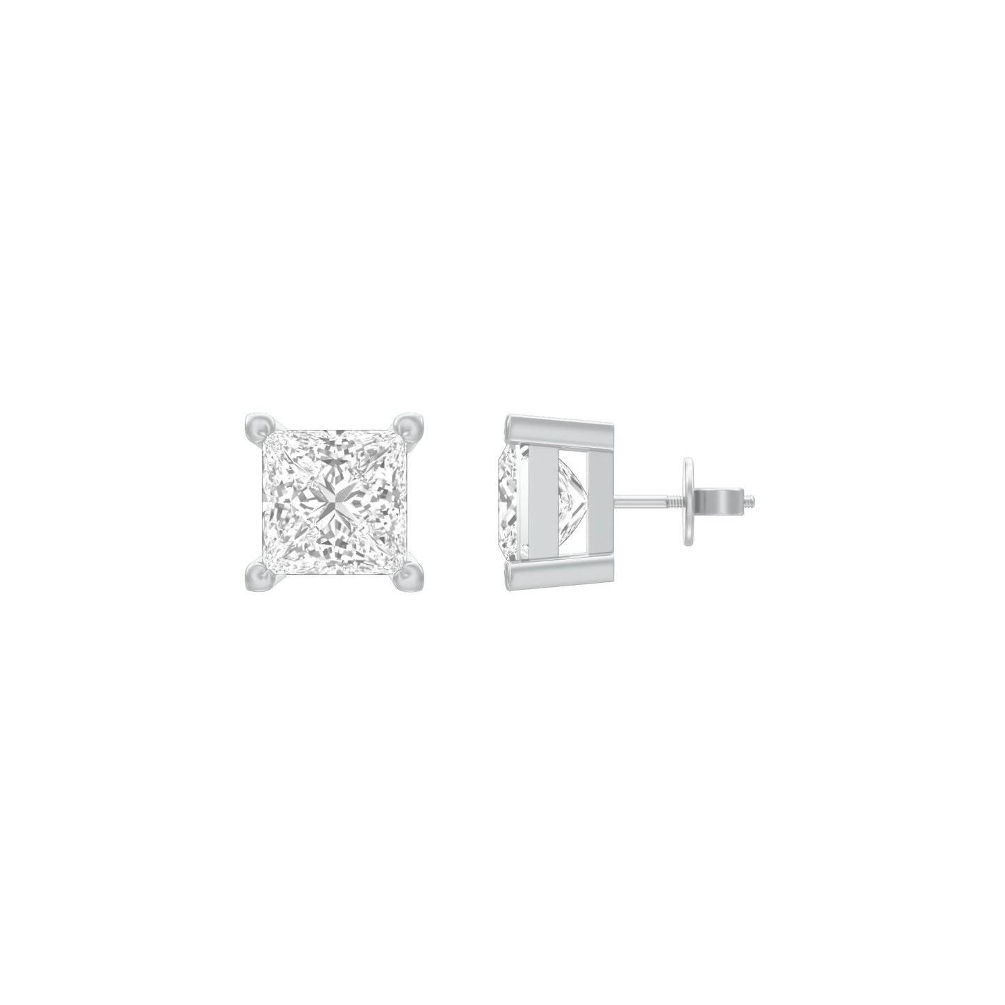 Avea Diamond Stud Earrings 18 KT / White Gold