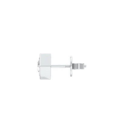 50 Cents Hexadic Solitaire Diamond Men's Ear Stud 18 KT / White Gold