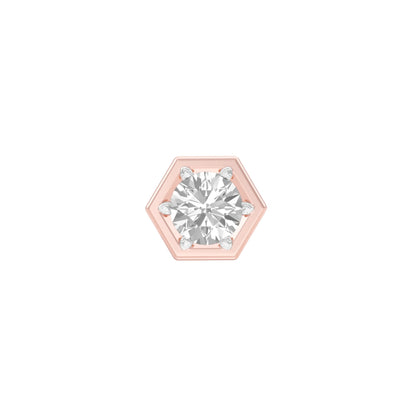 1 carat Round Solitaire Diamond Men's Ear Studs 18 KT / Rose Gold