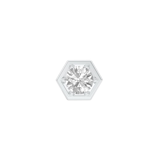 1 carat Round Solitaire Diamond Men's Ear Studs 18 KT / White Gold