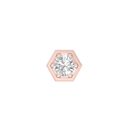 Hexadic Solitaire Diamond Men's Ear Stud 18 KT / Rose Gold