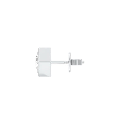 Hexadic Solitaire Diamond Men's Ear Stud 18 KT / White Gold