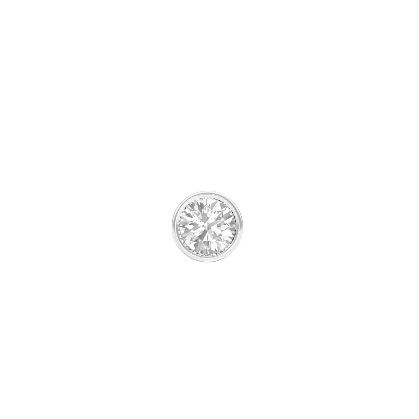 50 cents Bezel Orb Solitaire Diamond Men's Ear Stud 18 KT / Rose Gold