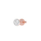 50 cents Bezel Orb Solitaire Diamond Men's Ear Stud 18 KT / Rose Gold