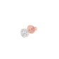 50 cents Bezel Orb Solitaire Diamond Men's Ear Stud 18 KT / Rose Gold
