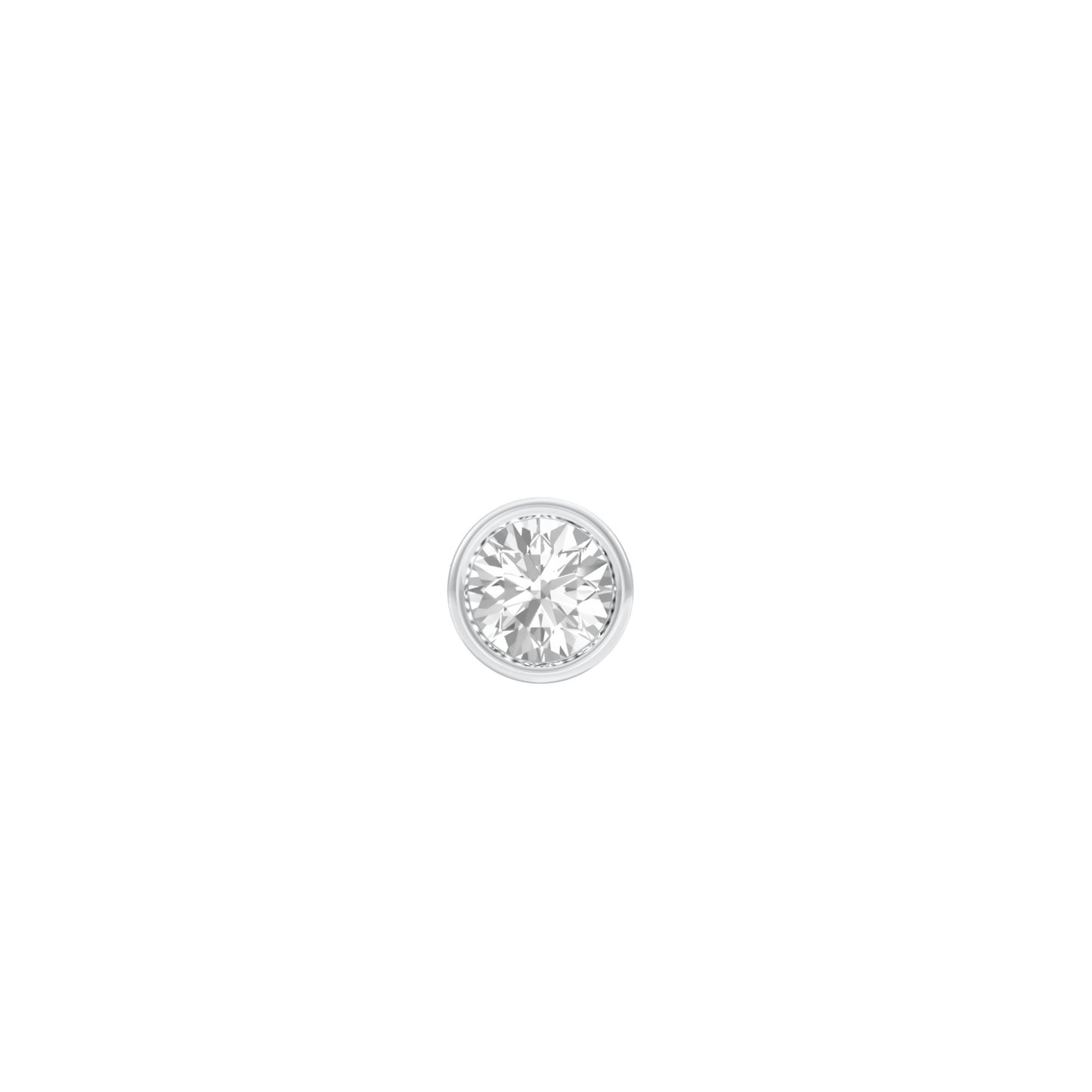 50 cents Bezel Orb Solitaire Diamond Men's Ear Stud 18 KT / White Gold