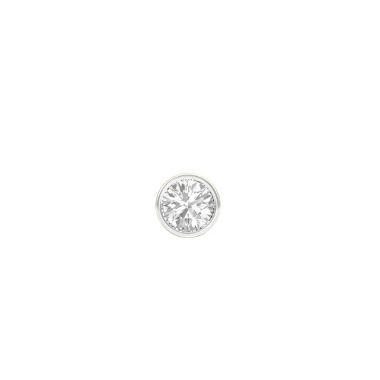 50 cents Bezel Orb Solitaire Diamond Men's Ear Stud 18 KT / Yellow Gold
