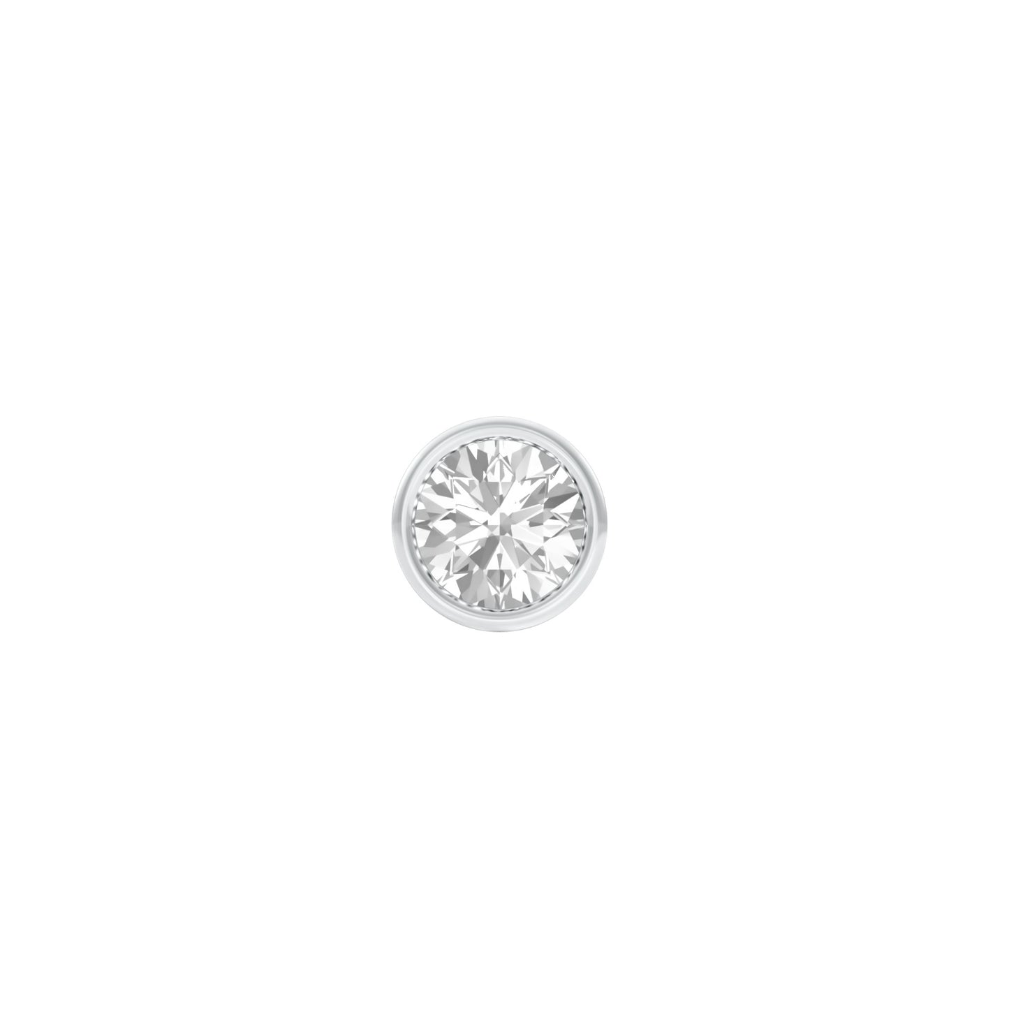 1 Carat Minimal Round Diamond Men's Ear Stud 18 KT / White Gold