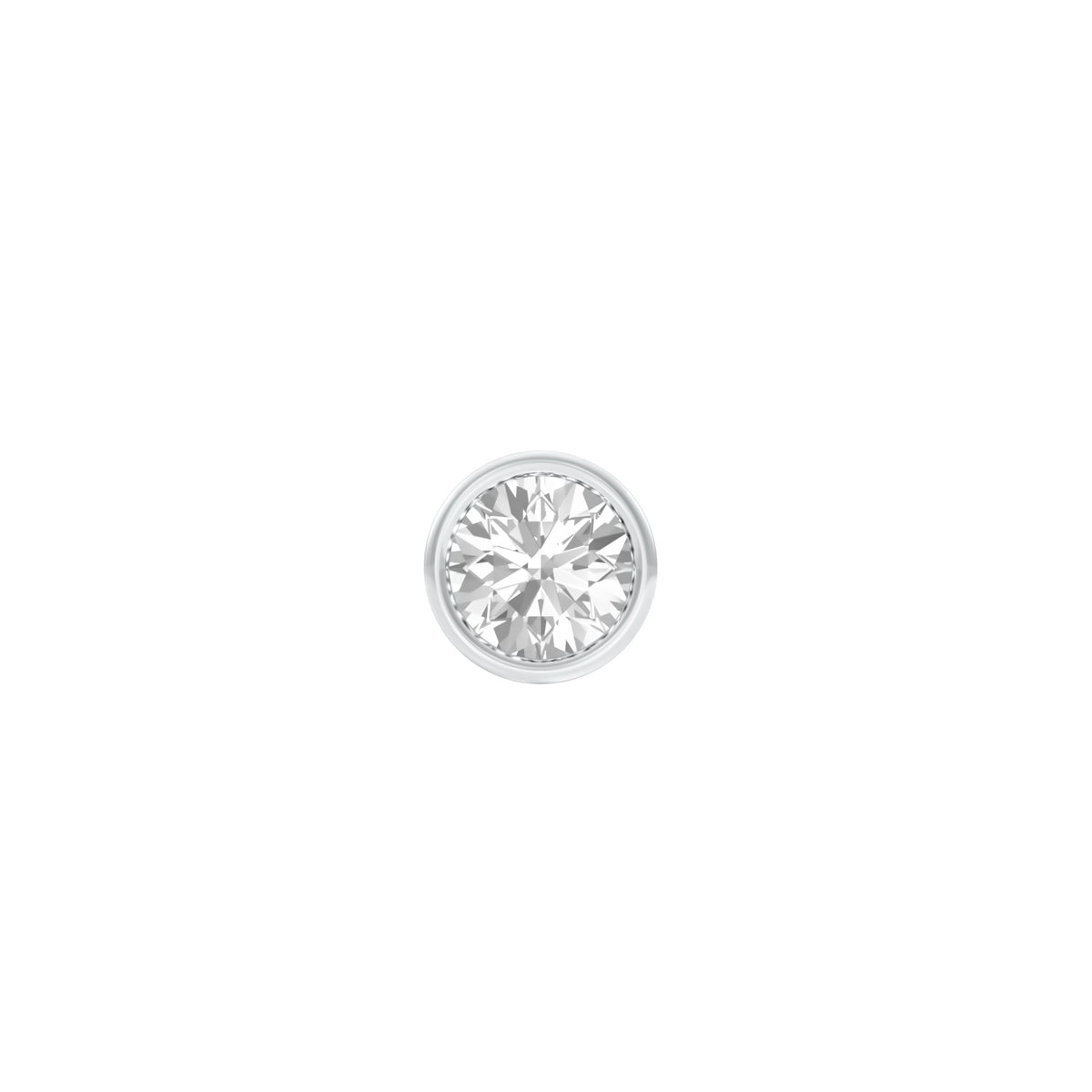 1 Carat Minimal Round Diamond Men's Ear Stud 18 KT / White Gold