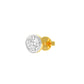 1 Carat Minimal Round Diamond Men's Ear Stud 18 KT / Yellow Gold