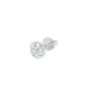 Bezel Orb Solitaire Diamond Men's Ear Stud 18 KT / White Gold
