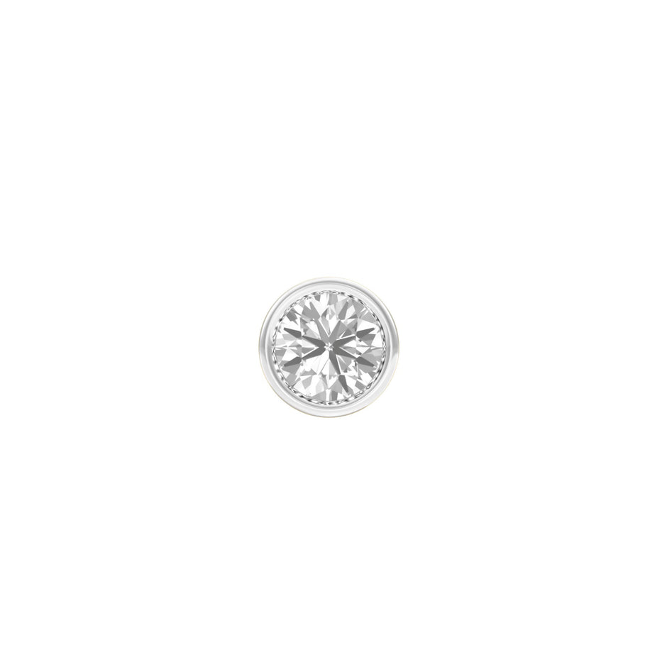 Bezel Orb Solitaire Diamond Men's Ear Stud 18 KT / Yellow Gold