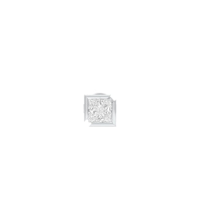 50 Cents Quadric Princess Diamond Men's Ear Stud 18 KT / White Gold