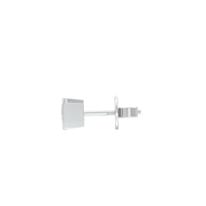 50 Cents Quadric Princess Diamond Men's Ear Stud 18 KT / White Gold