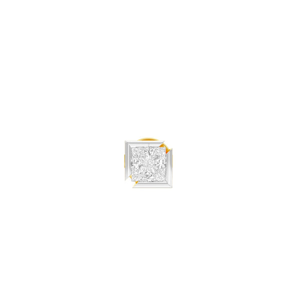 50 Cents Quadric Princess Diamond Men's Ear Stud 18 KT / Yellow Gold