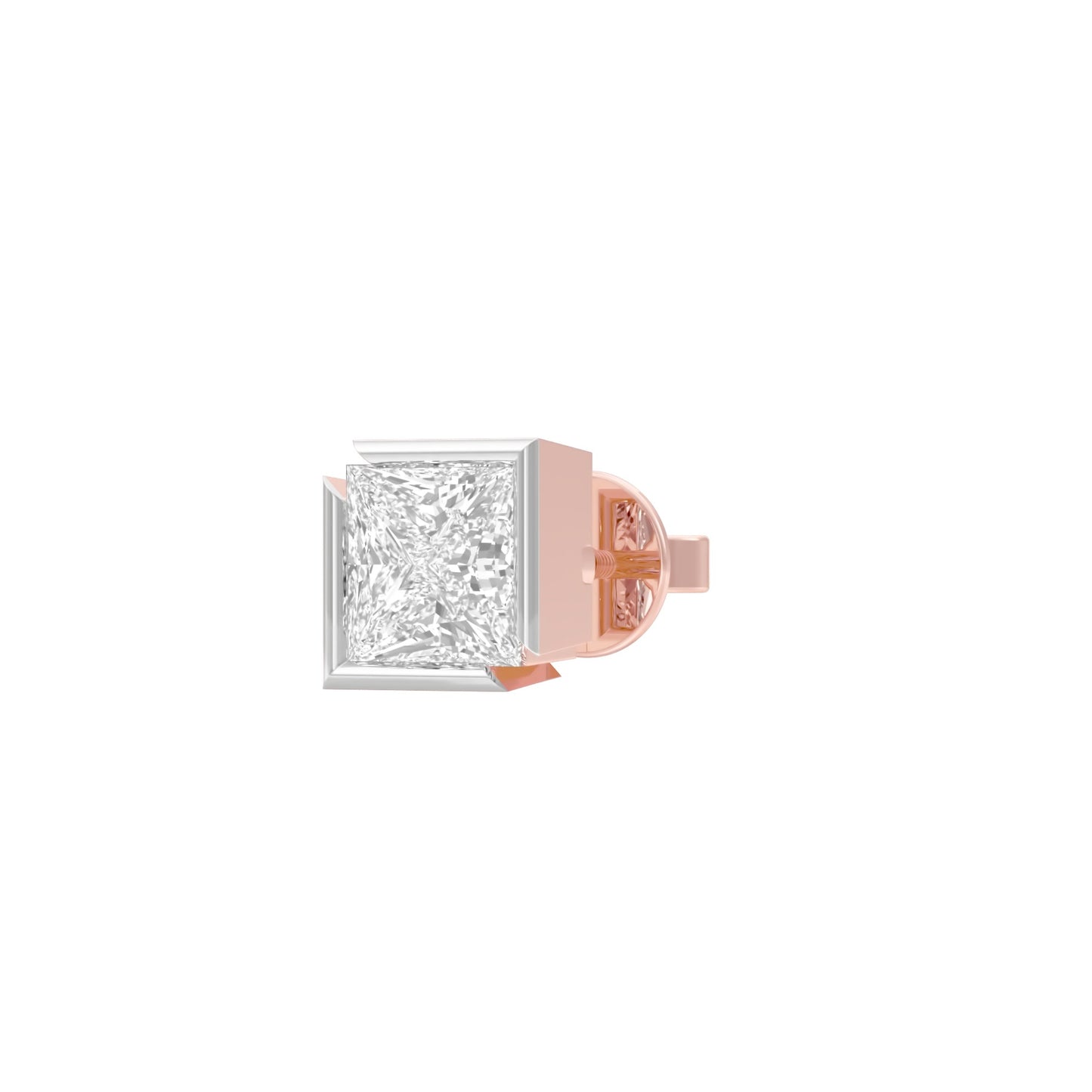 1.5 Carat Princess Diamond Men's Ear Stud