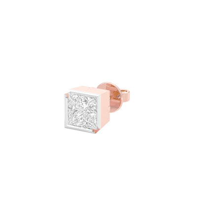 1.5 Carat Princess Diamond Men's Ear Stud