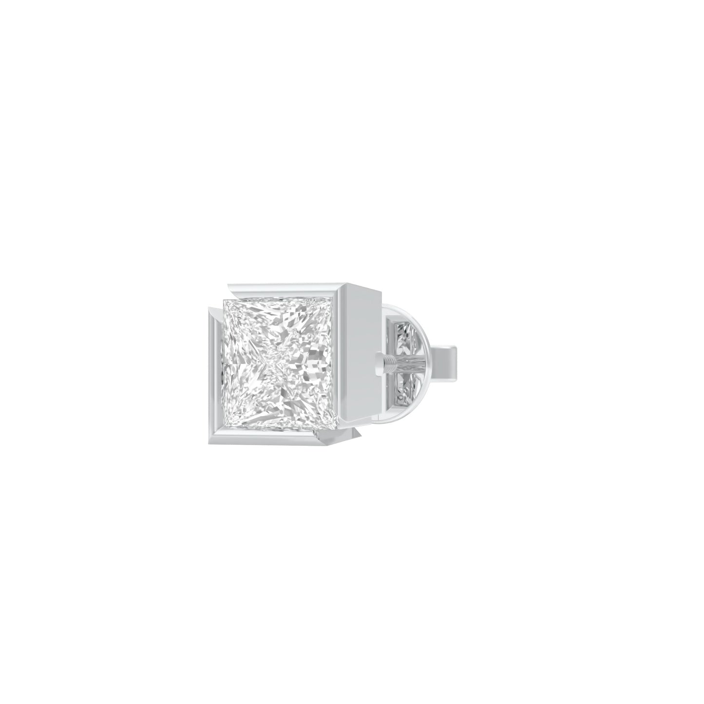 1.5 Carat Princess Diamond Men's Ear Stud