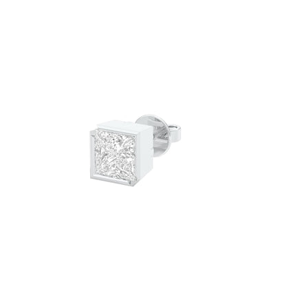 1.5 Carat Princess Diamond Men's Ear Stud
