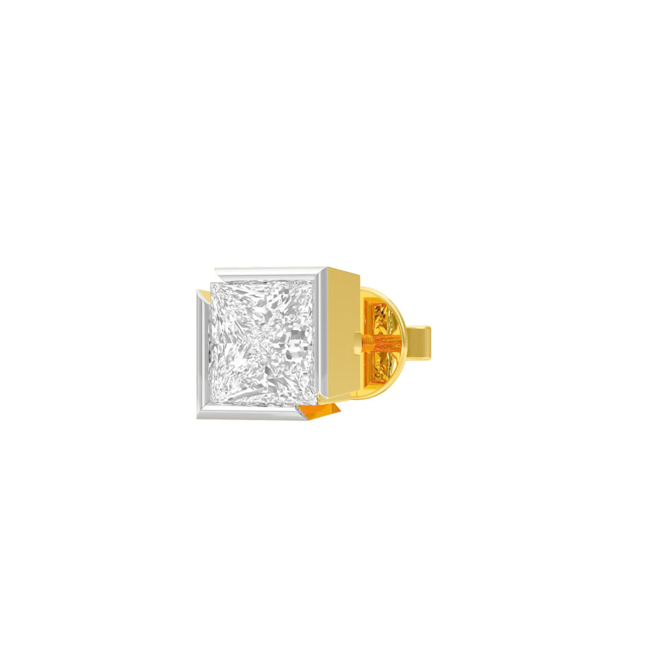 1.5 Carat Princess Diamond Men's Ear Stud