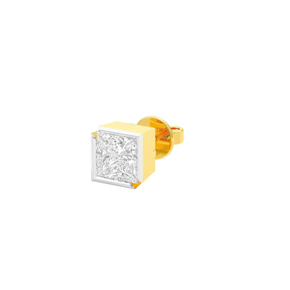 1.5 Carat Princess Diamond Men's Ear Stud