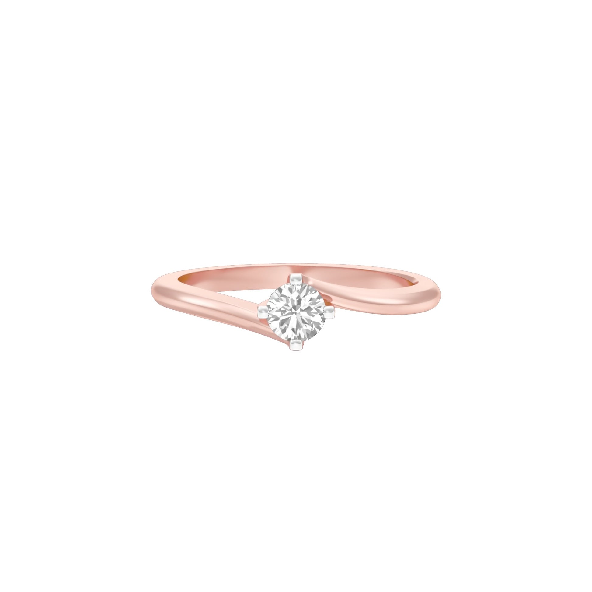Starlight Embrace Round Diamond Ring 18 KT / Rose Gold / 13