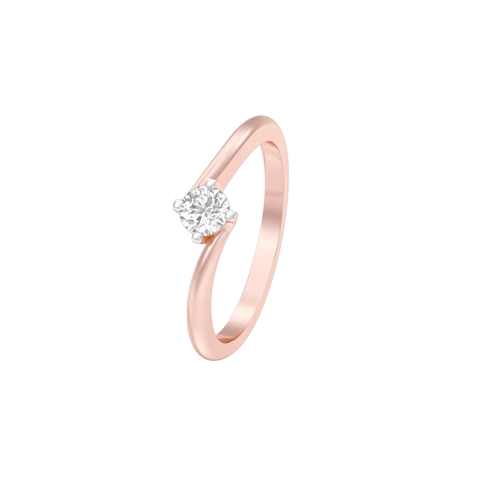 Starlight Embrace Round Diamond Ring 18 KT / Rose Gold / 13