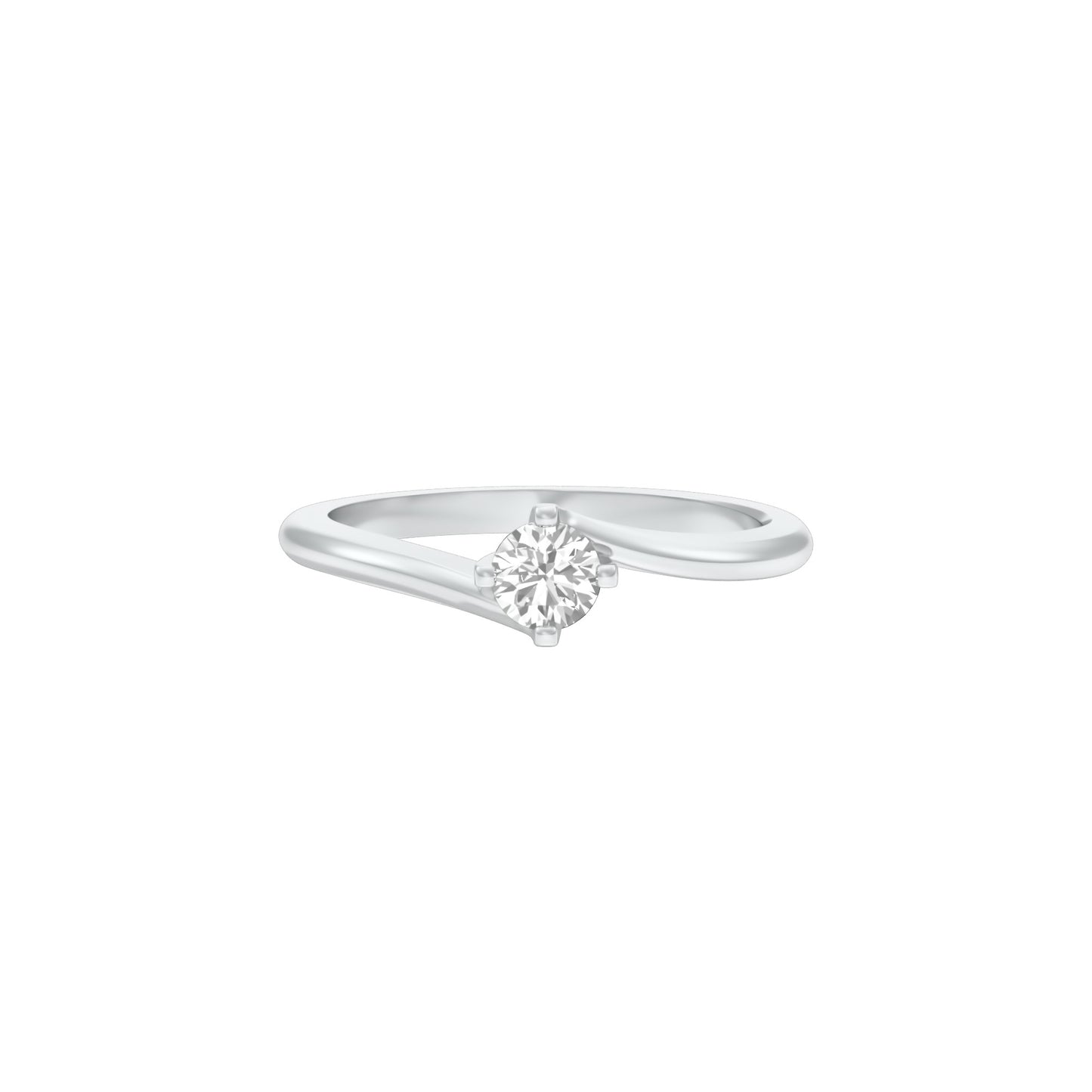 Starlight Embrace Round Diamond Ring 18 KT / White Gold / 13