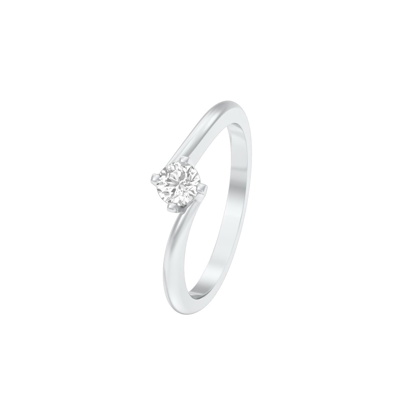 Starlight Embrace Round Diamond Ring 18 KT / White Gold / 13
