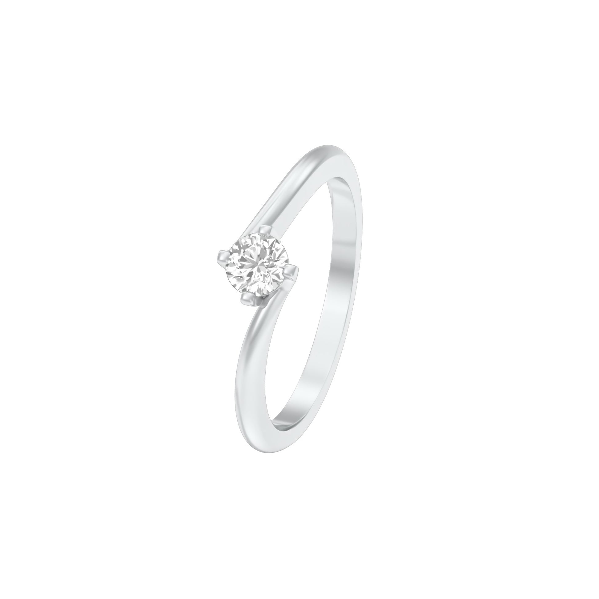 Starlight Embrace Round Diamond Ring 18 KT / White Gold / 13