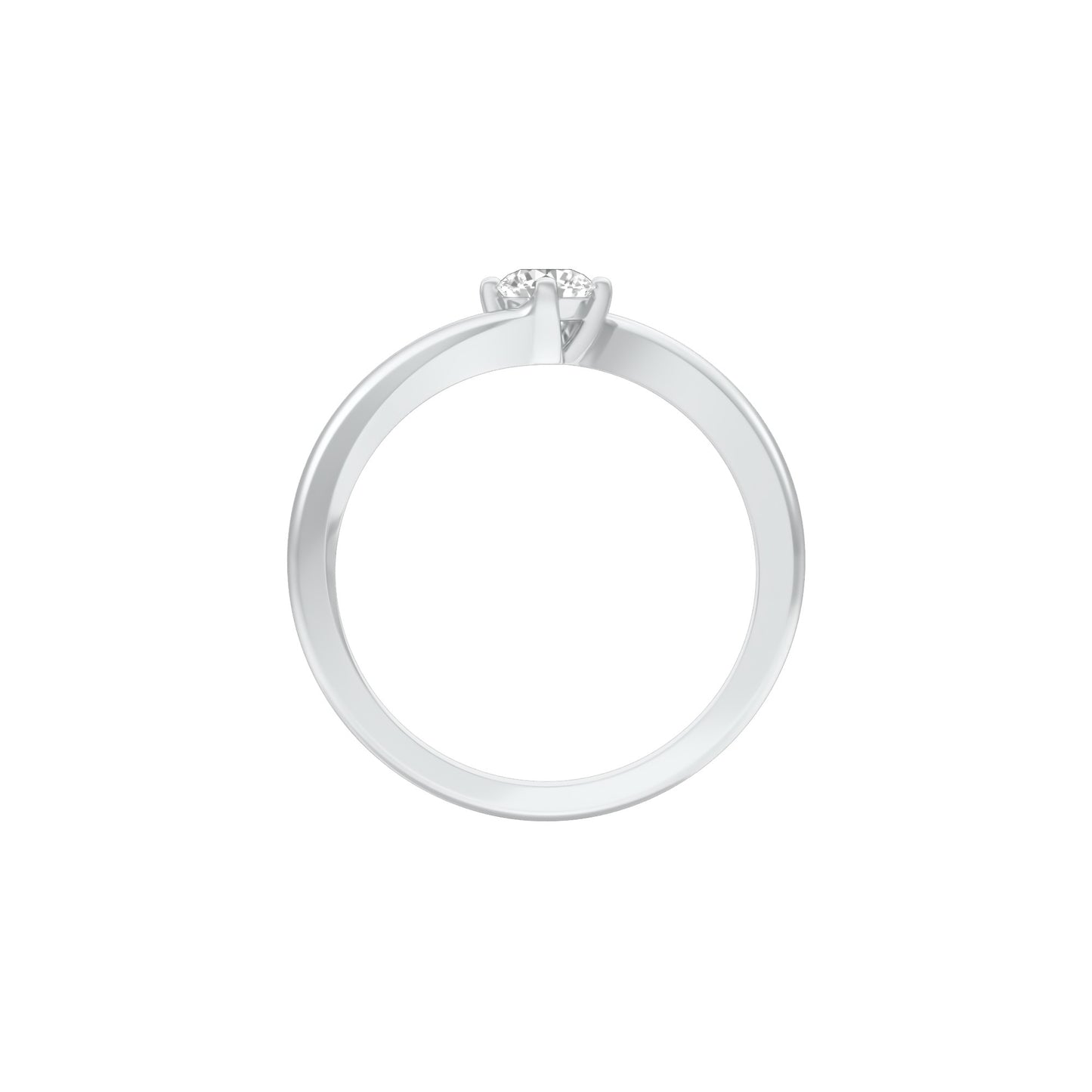 Starlight Embrace Round Diamond Ring 18 KT / White Gold / 13