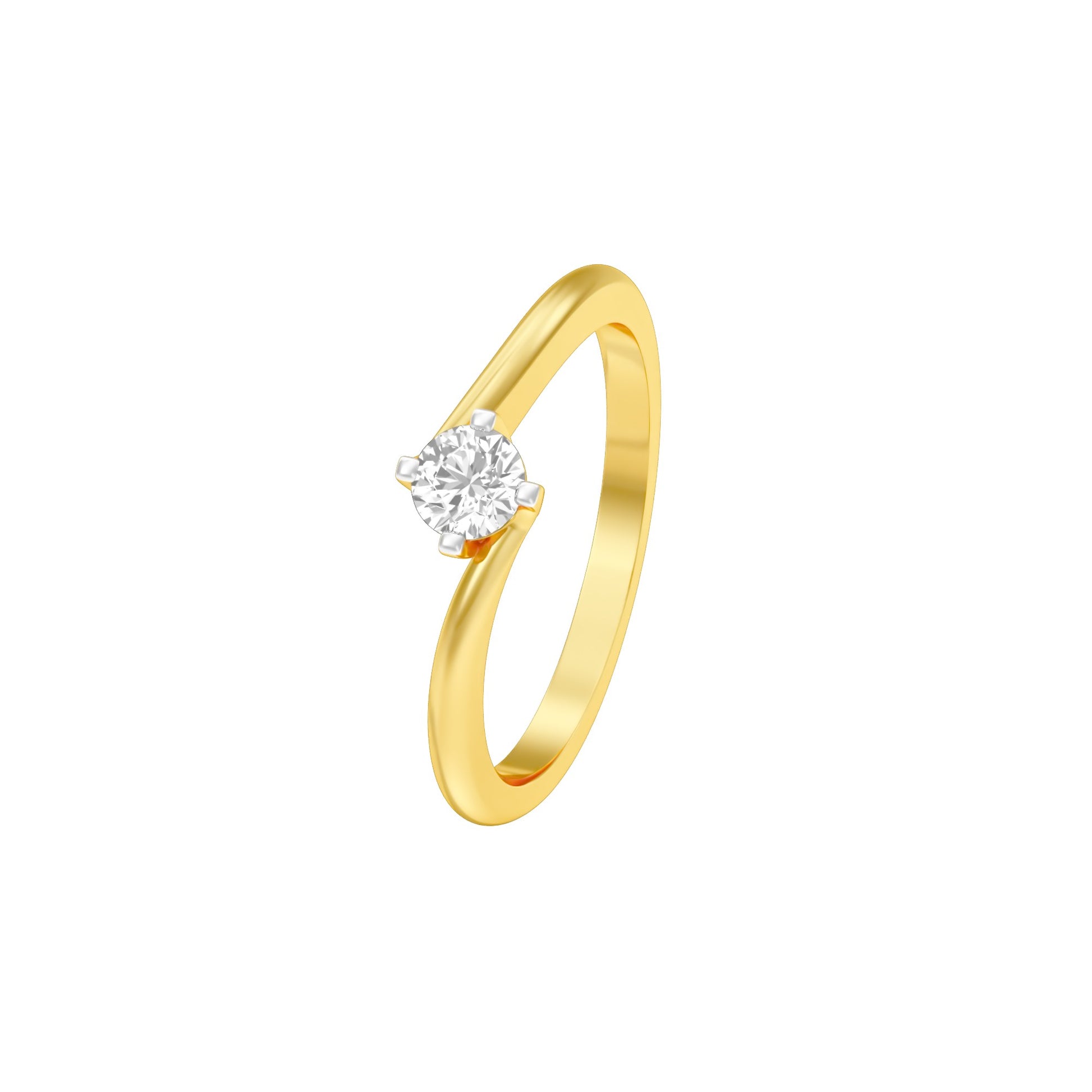 Starlight Embrace Round Diamond Ring 18 KT / Yellow Gold / 13