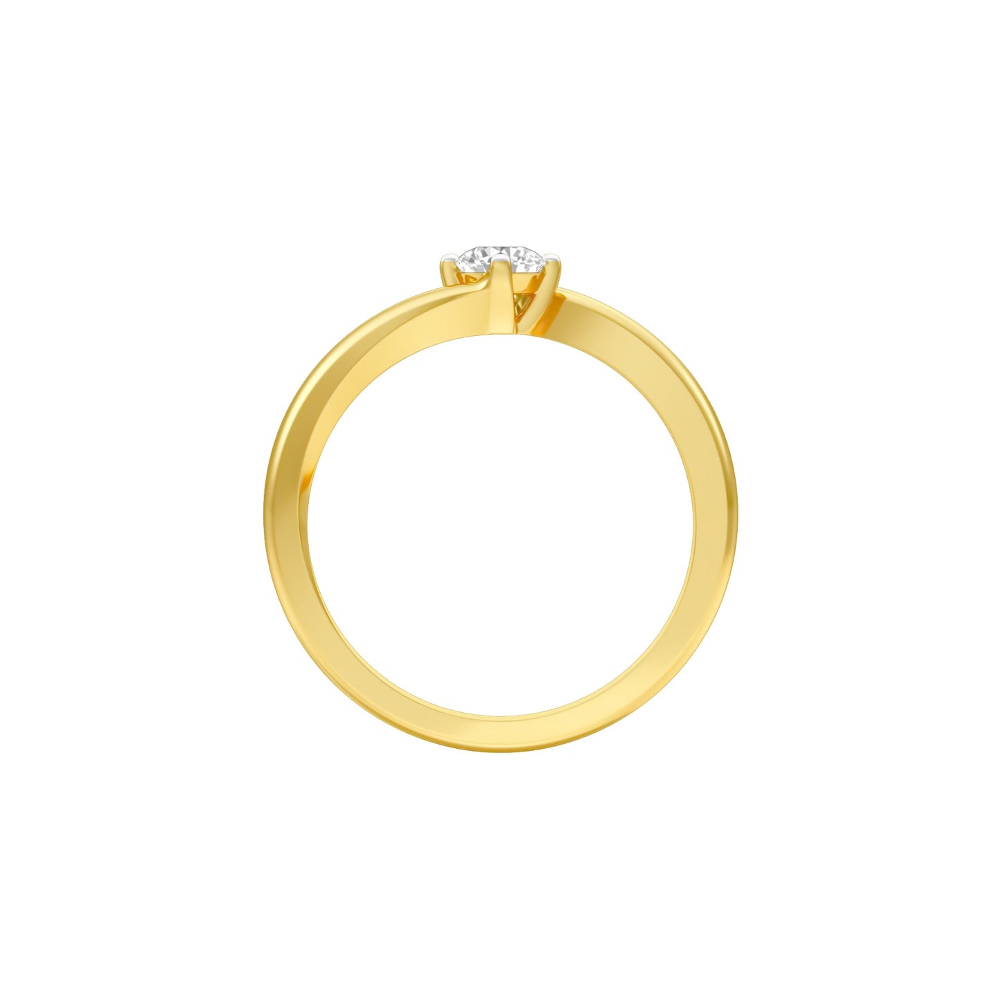 Starlight Embrace Round Diamond Ring 18 KT / Yellow Gold / 13