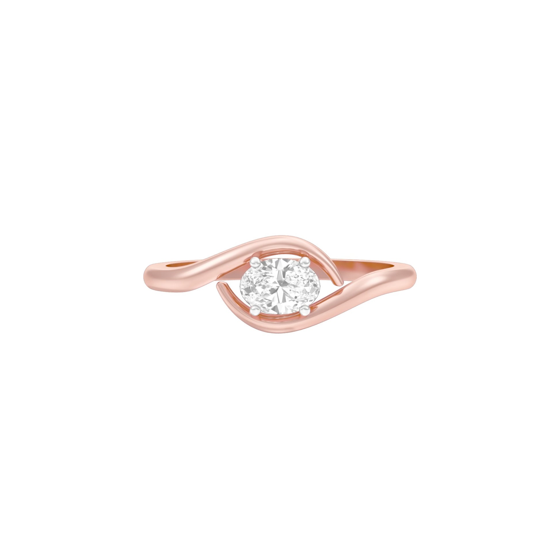 Embrace Oval Bypass Diamond Ring 18 KT / Rose Gold / 13