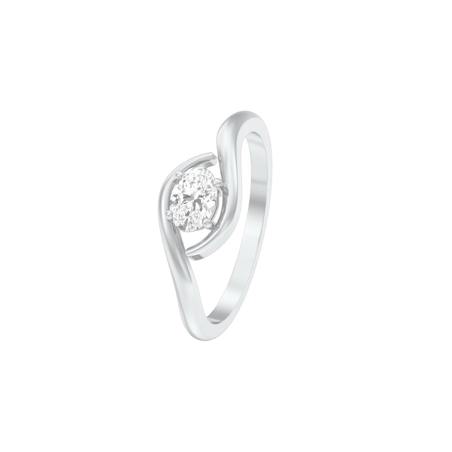 Embrace Oval Bypass Diamond Ring 18 KT / White Gold / 13