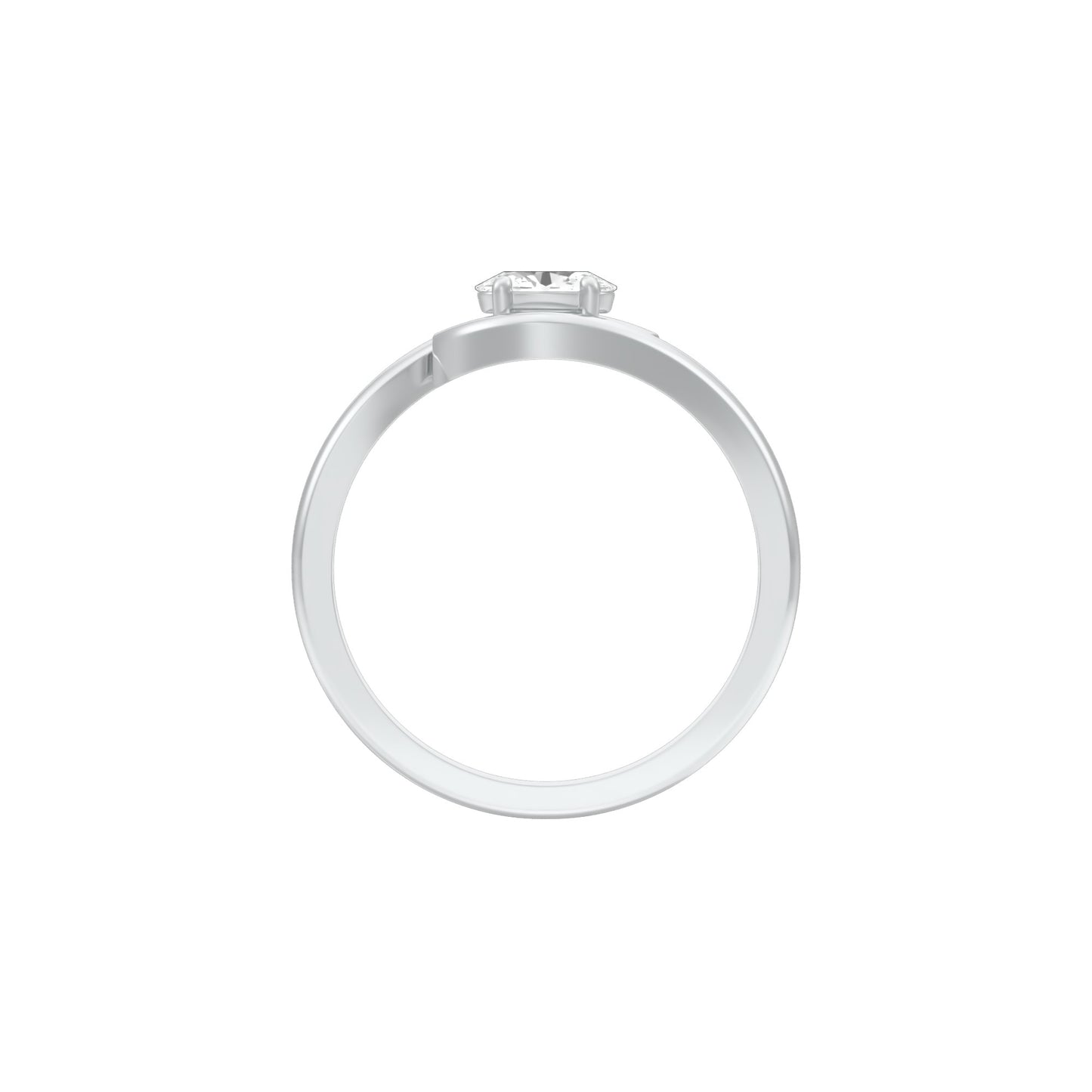 Embrace Oval Bypass Diamond Ring 18 KT / White Gold / 13