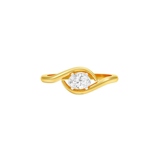 Embrace Oval Bypass Diamond Ring 18 KT / Yellow Gold / 13